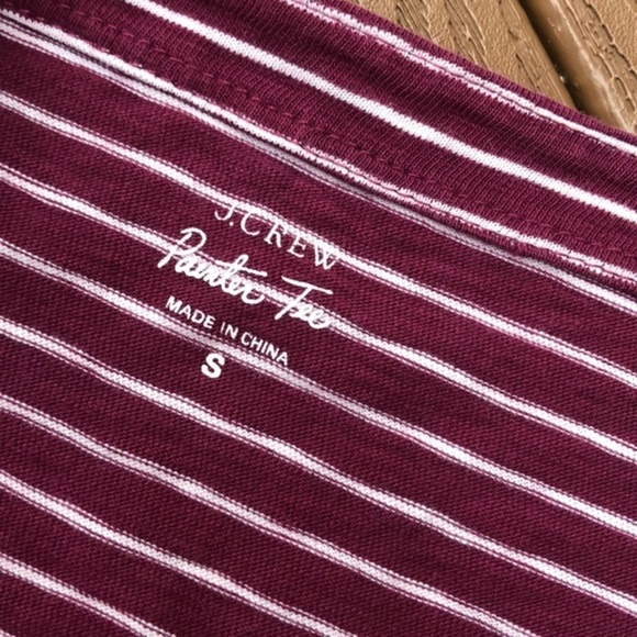 3/$30 J Crew purple/white striped painter tee - Picture 3 of 5